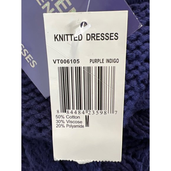 Vivienne Tam Dresses Purple Indigo Knit Shawl Sweater Dress - Picture 9 of 9